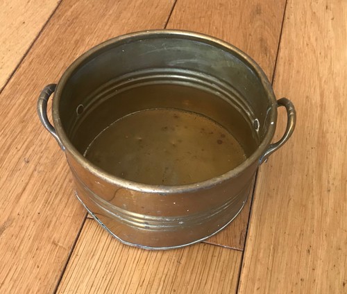 Antique vintage brass pot - brass,