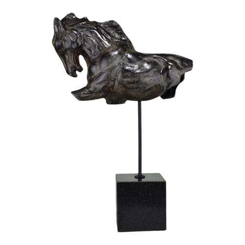 Elegant metal horse sculpture - metal,