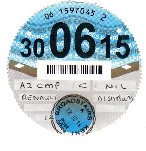 Old road tax disc - old,