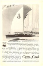 1930 vintage boat AD CHRIS CRAFT 26' De Luxe Sedan cabin cruiser  083118