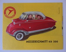 MESSERSCHMITT KR200 Microcar original 1956 UK Mkt Sales Brochure