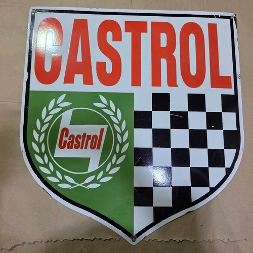 Castrol porcelain enamel sign - porcelain,