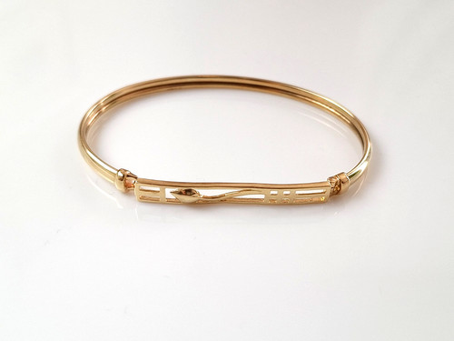 9ct gold bangle charles - charles, rennie