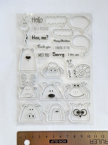 Clear rubber stamp hello