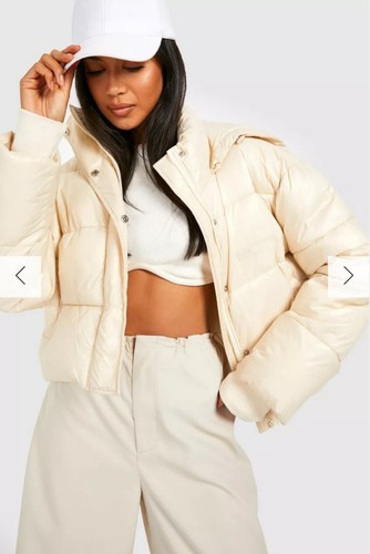Womens cream puffer coat