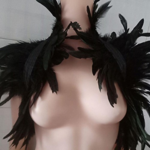 Feather shrug shawl stole - feather,