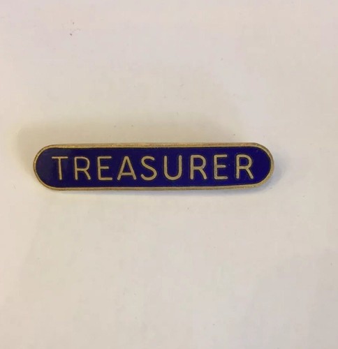 Vintage enamel badge treasurer - vintage,