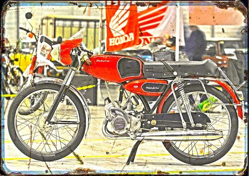 Flandria moped motorbike sign - motorbike,