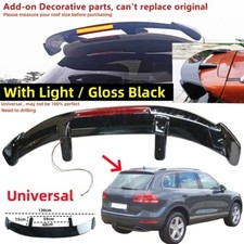 For VW Touareg MK2 7P 11-17 Gloss Black Rear Roof Spoiler Wing W/Light Universal