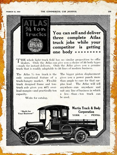 1918 martin truck body - martin,