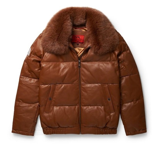 Men brown puffer bomber - men's,