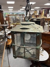 Copper Hall Lantern Arts & Crafts Period 19th Century Heavy Antique (7KG)
