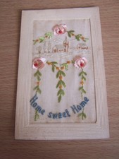 WW1 Vintage Silk Postcard Home