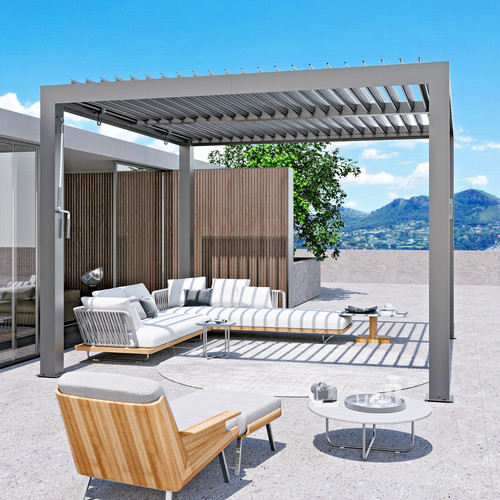 Outdoor louvered pergola with - pergola,