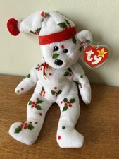 Rare Vintage Ty Beanie Baby 1998 HOLIDAY TEDDY the Christmas Bear  mint Con 