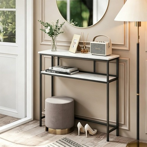 Wooden console table shelves - wooden,