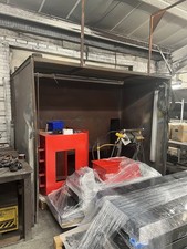 Powder coating oven with spray - coating,