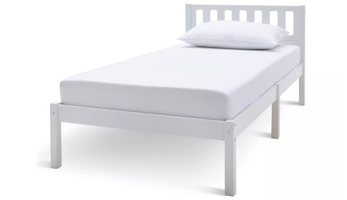 White childrens wooden bed - white,