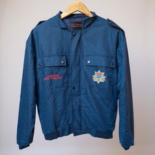 London Fire Brigade Uniform Blouson Jacket Embroidered Badge Blue Medium 44"