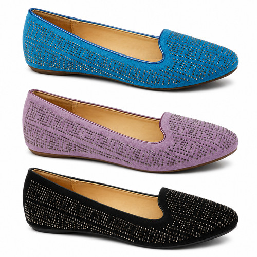 Womens studded ballet - studded, flats