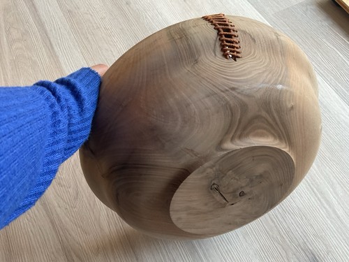 Large wooden bowl with - bowl, unusual