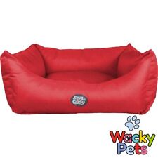 DOG BED Snug & Cosy Pescara Rectangle Red Bed 53cm / 21 Inch XS