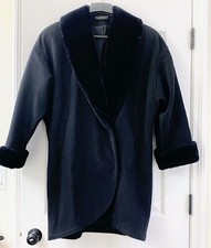 Ladies Medium Black wool coat