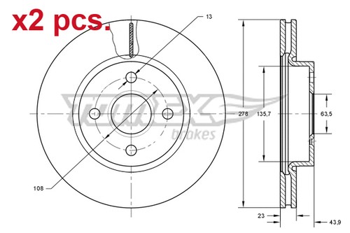 Pcs front brake - x2,