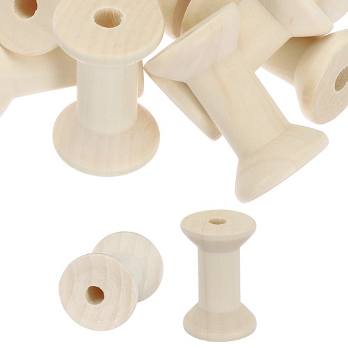 3pcs wooden empty spools - wooden, 3.1"