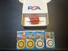 Vintage View-Master Red 3D Viewer + 4 sets of 3 reels each (opened)
