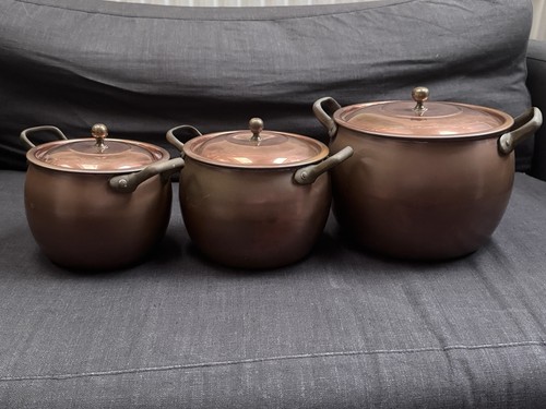 Vintage tapiol copper pots - vintage,