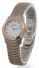 EBEL Classic Wave Steel & 18ct Rose Gold Quartz MOP Diamond Dial 27mm - 1215902