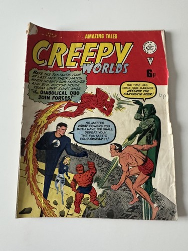 Vintage comic creepy worlds - vintage,