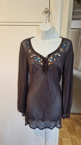 Wallis sheer beaded - sheer, top