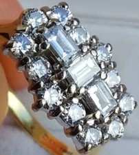 Art Deco 1Ct Diamond Ring 18Ct Gold Engagement Size L Hallmarked