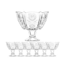 Piece footed glass bowls - 7,