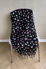 New Large Black & Pink Sheer Swallow Print Scarf Marks & Spencer shawl cover up