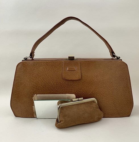 Vintage 1940s tan pig skin - tan,