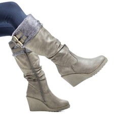 Ladies Knee High Boots Heel