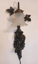   Antique Italian wall lamp cherub, putti, angel, lamp,  Art Nouveau 
