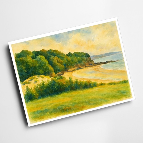 Print coppit hall beach - coppit,