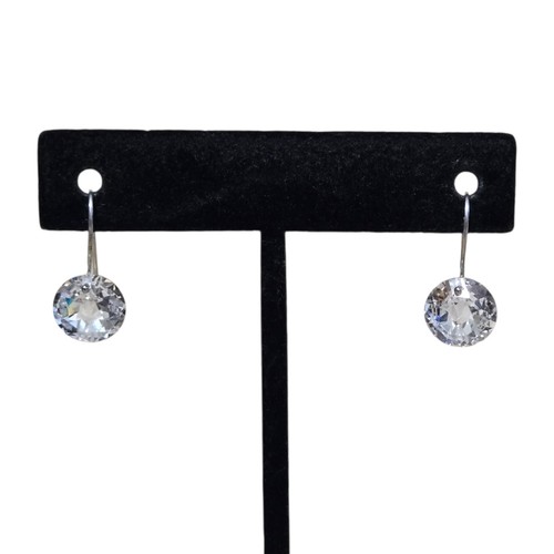 10mm stone drop earrings - cz,