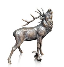 Bronze Stag Roaring Sculpture