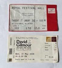 David Gilmour Ticket Stubs  X 2 Pink Floyd