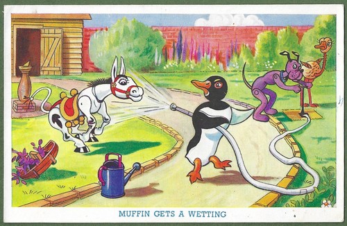 Muffin the mule art - mule,, postcard