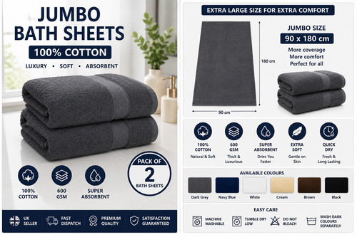 Extra jumbo bath - 2x, sheets