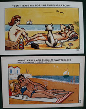 SAPPHIRE saucy seaside postcards No's 180 and 89 by Quip - unposted