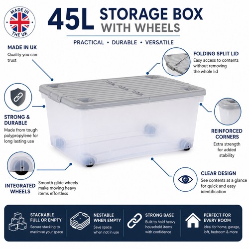 45l under bed storage - under, with