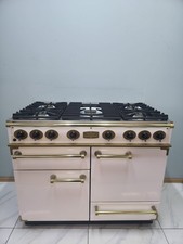 FULL LPG FALCON 110CM RANGE COOKER IN WHITE AND GOLD.  Ref--ED296