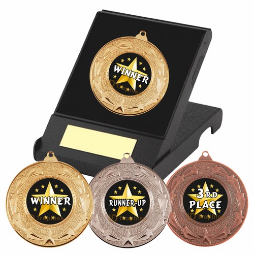 Winner medal box runner up - winner, runner-up